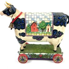JIM SHORE “A Grand Tradition” 2003 HEARTWOOD CREEK Cow with Quilt Enesco Group picture