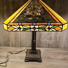 MI M.I. Hummel Stained Slag Glass Danbury Mint Goebel Tiffany Style Table Lamp picture