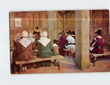 Postcard Interior of First Fort-Meeting House of the Pilgrims Massachusetts USA picture