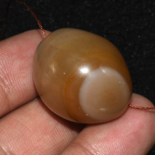 Authentic Ancient Bactrian Honey Agate Stone Dzi Bead Late 3rd-2nd Century BC picture