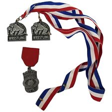 Vintage Wrestling Medals Collegiate and Freestyle 2nd Place Centennial 1999-2003 picture