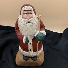 Hand carved and signed vintage wooden Santa and beautiful condition 6 1/2 In picture