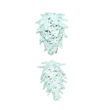 White Glitter Pine Cone Christmas Ornaments 2 Piece Set Regency Intl Holiday picture