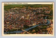 Wilmington DE-Delaware, Aerial Of Section Of Town, Antique, Vintage Postcard picture