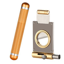 Galiner Single Cigar Tube Case Travel Humidor Holder 2-in-1 Cigar Cutter Punch picture