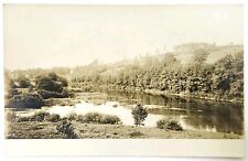 RPPC Postcard River Scene Hills Trees Countryside 1901-1907 Postcard Riverside picture