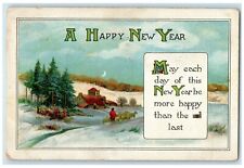 1914 New Year House Church Winter Scene Crescent Birmingham AL Tuck's Postcard picture