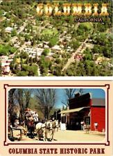 2~4X6 Postcards Columbia, CA California AERIAL VIEW & STATE PARK STAGECOACH RIDE picture
