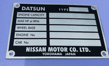 ID plate Vintage DATSUN Blank Form VIN PLATE English  picture