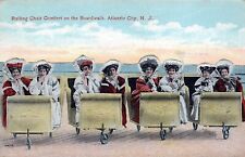 ATLANTIC CITY NJ - Rolling Chair Comfort On The Boardwalk Postcard - 1917 picture
