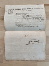 ANTIQUE 1863 AFRICAN CONGO SLAVES HAVANA CONTRACT DOCUMENT SIGNED picture