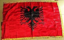 ALBANIAN FLAG+FRINGE-NATIONAL-NEW ALBANIA BANNER-130 X 90 CM-DOUBLE HEADED EAGLE picture