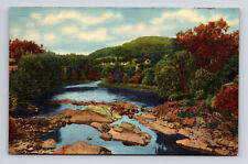c1946 Linen Postcard White Mountains NH New Hampshire Ammonoosuc River picture