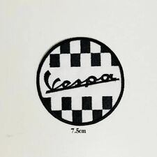 Vespa Round White And Black Embroidered Patch Badge Sew / Iron N-484 picture