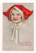 1917 Artist Signed Christmas Postcard Dutch Girl Christmas Series 185 picture