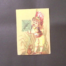 c1880 GIRL TURKISH DRESS W/ OTTOMAN EMPIRE FLAG STAMP VICTORIAN TRADE CARD P4445 picture