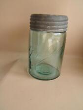 ANTIQUE LONG L BALL IMPROVED MASON JAR W/ LID picture