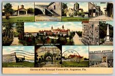 St. Augustine, Florida FL - Principal Views of St. Augustine - Vintage Postcard picture