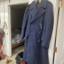 Vintage U.S. Military Air Force Men's Blue Trench Coat Overcoat Size 38R picture