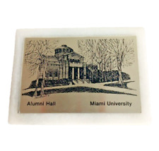 1970-80s Oxford Ohio Miami University Alumni Hall Marble & Metal Paperweight picture