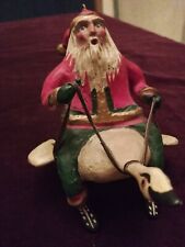 1993 Bill Jauquet Folk Americana CHRISTMAS Santa riding Goose Ornament picture
