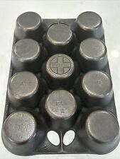Griswold Wagner Ware Muffin Pan Cast Iron Popover 11 Cup Made in USA picture