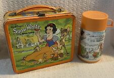 Vintage WALT DISNEY'S Snow White and the Seven Dwarfs Metal Lunchbox & Thermos picture