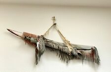 Vintage Collectible Native American Taos Pueblo Deer Skin Quiver & Bow picture