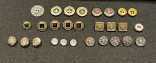 Mix Lot of Vintage Antique Victorian Metal & Brass Buttons Shank  (lot of 28) picture
