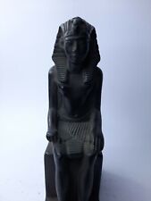 UNIQUE ANCIENT EGYPTIAN ANTIQUE Seated King Tutankhamun Statue Heavy Stone picture