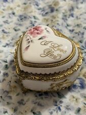 I love you  Heart Rose Vintage Music Jewelry Box Japan Works picture