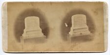 William Barton's Wife Ann E Barton Grave, Worcester MA Cemetery Stereoview Photo picture