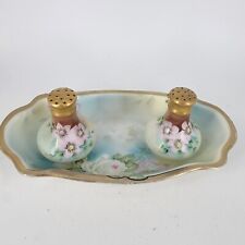 VTG Royal Rudolstadt Prussia Oval Roses Flower dish, w S/P shakers picture