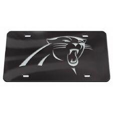 carolina panthers nfl football logo black crystal laser license plate usa made picture