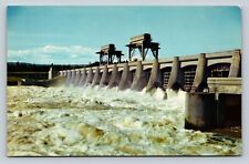 Columbia River, Bonneville Dam Near Oregon & Washington Vintage Postcard 0804 picture
