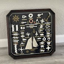 Rare Vintage Large Nautical Marine Knots Shadow Box Framed 25x25” Boat Sailing picture