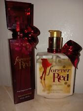 Bath and Body Works FOREVER RED Original Bow 8oz Body Mist and 10oz Body Lotion  picture