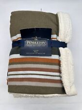 Pendleton Sanford 50x70 Wool Throw Blanket Green Heather Made in USA Vintage picture