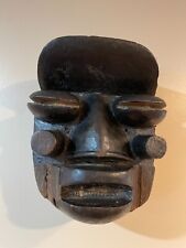 Vintage African Carved Mask, 12“ X 9“, Dark Wood, Excellent Condition picture