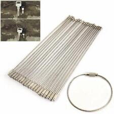 10 Pcs Stainless Steel EDC Aircraft Cable Wire Key Chain Ring Twist Screw Lock picture
