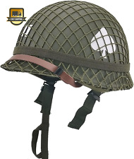 WW2 US Army M1 Helmet, WW2 Gear Uniform, WW2 Helmet Metal Steel Shell Replica wi picture