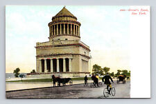 View of Grant's Tomb Bicycles Horse Buggy New York NY GLITTER Souvenir Postcard picture