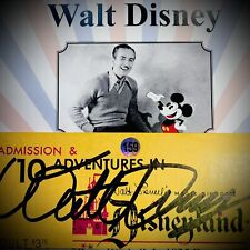 Walt Disney Autograph Signed Disneyland Tickect 1960s W/ Notary Framed AUTHENTIC picture