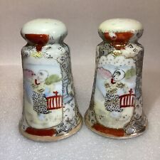 VTG Royal Satsuma Moriage Gold Salt & Pepper Shakers Porcelain 3.5 H  picture