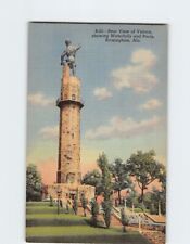 Postcard Rear View of Vulcan showing Waterfalls and Pools, Birmingham, Alabama picture