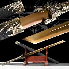 110cm Handmade Katana/Collectible Sword/High-Quality Blade/Sharp/Golden Dragon picture