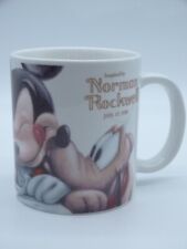 Disney Norman Rockwell Coffee Mug Mickey Mouse Pluto Evening Post 1920 Large Cup picture