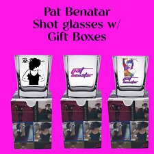 Pat Benatar Shot Glass Set Of 3/Matching Gift Boxes picture