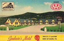 Goodwin's Motel Salem Virginia VA Linen c1950s Postcard picture