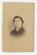 Antique CDV Circa 1860s Handsome Young Clean Cut Man In Suit Milice Warsaw, IN picture